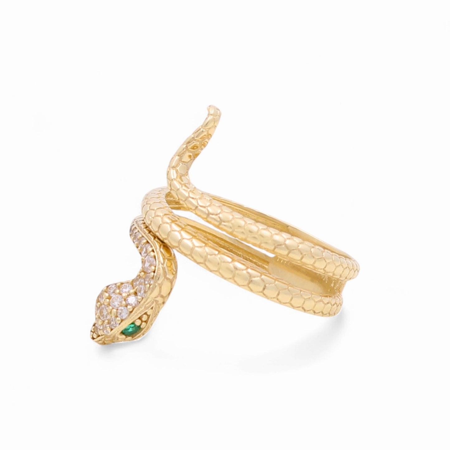 14K Yellow Gold Women’s Snake Ring / CZ / Weight: 3.6 GR / COWR4SK