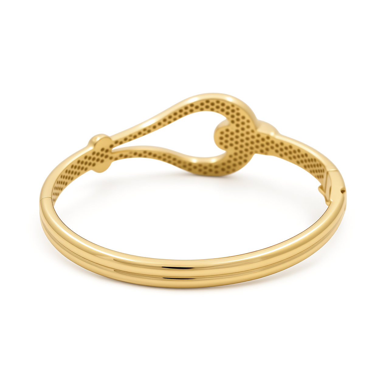 10K Yellow Gold Semisolid Fashion Women’s Bangle Bracelet with Cz / Weight: 12.4 GR / P61B-410