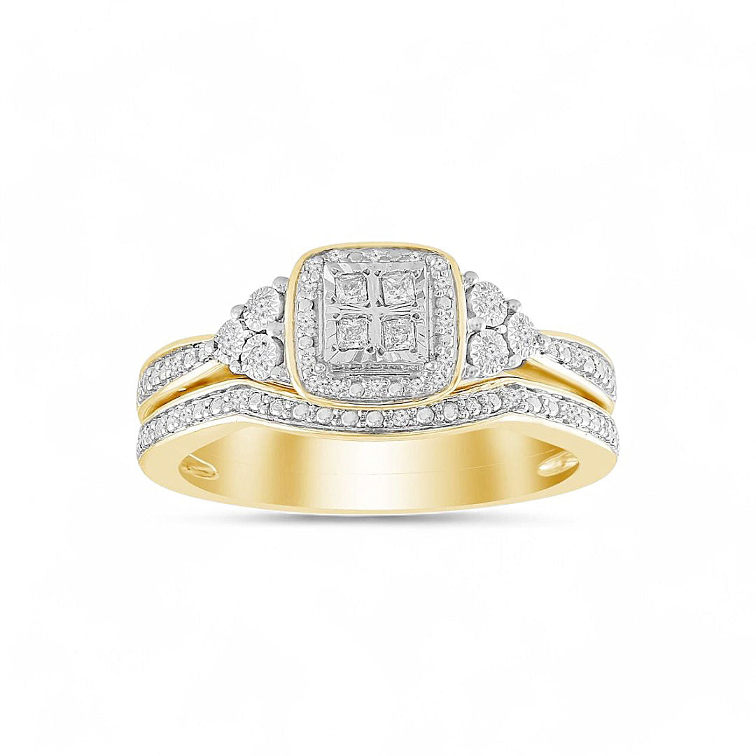 14K White Gold Women's Diamond Bridal Set / Stone: 0.15CT / Size: 6.5 / 340056W