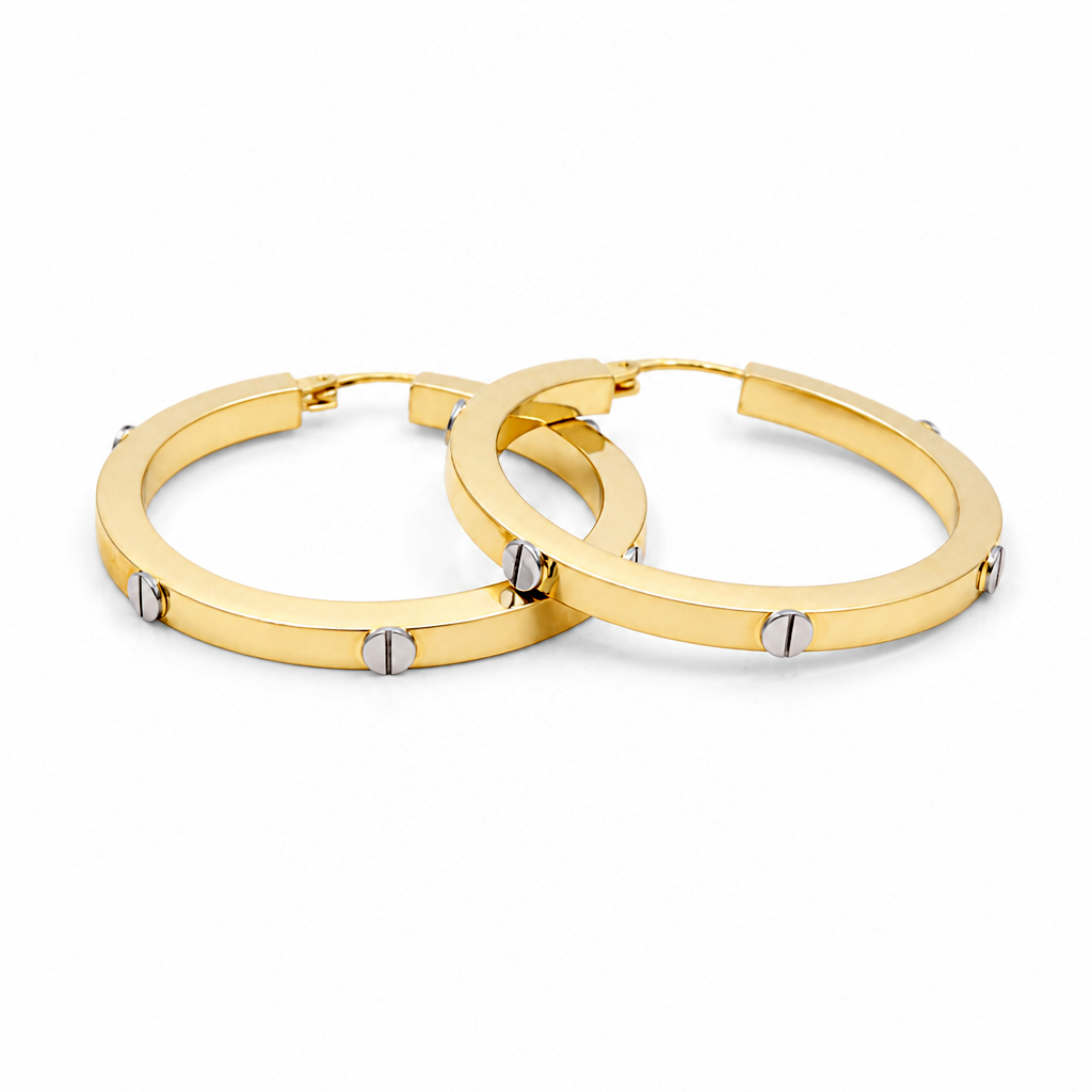 10K Yellow Gold Fashion Hoops Earrings / Size:3mm X 31mm / Weight: 3.8 GR / CAEH0CT3X31