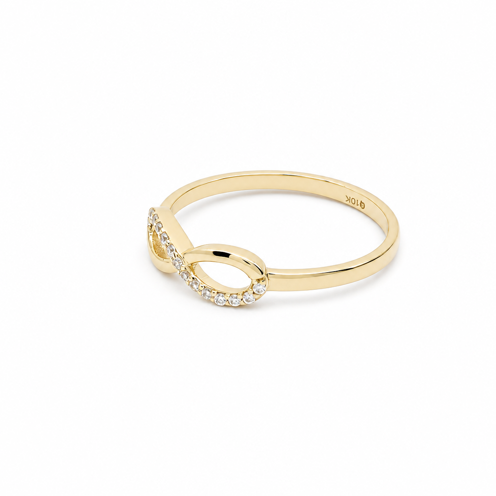 10K Yellow Gold Infinity Women's Ring / Size: sz8 / Stone: CZ / Weight: 1.1 GR / DQWR0IF-8