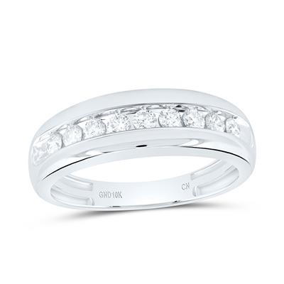 10k White Gold Men's Wedding Band / Size: 10 / Weight: