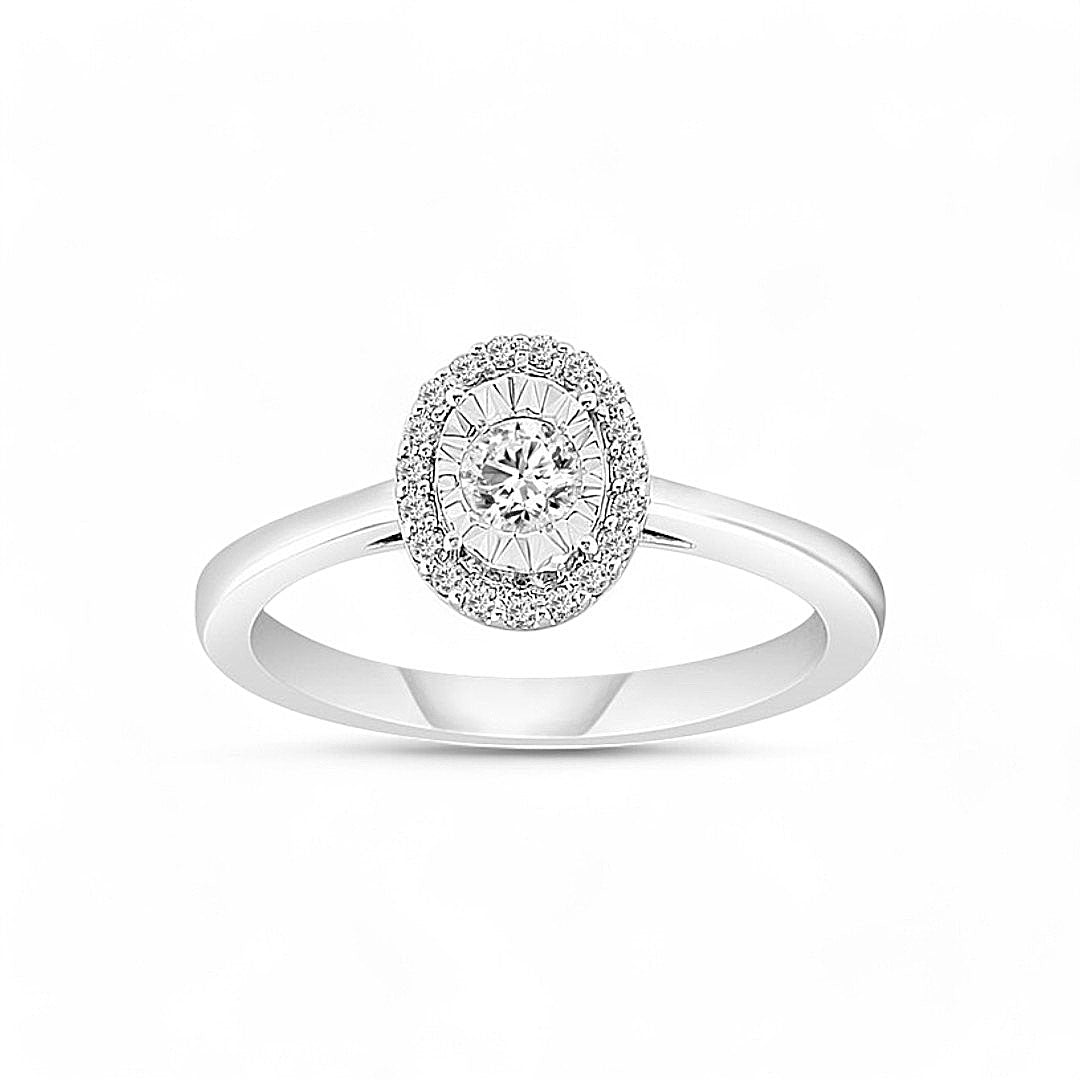 Anillo de oro blanco de 10 quilates con diamantes para mujer, 0,25 ct, talla 6,5, 284864W
