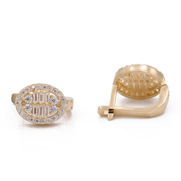 14K Yellow Gold Fashion Drop Earrings with Cz / Weight 2.6gr / COES4CZ-9