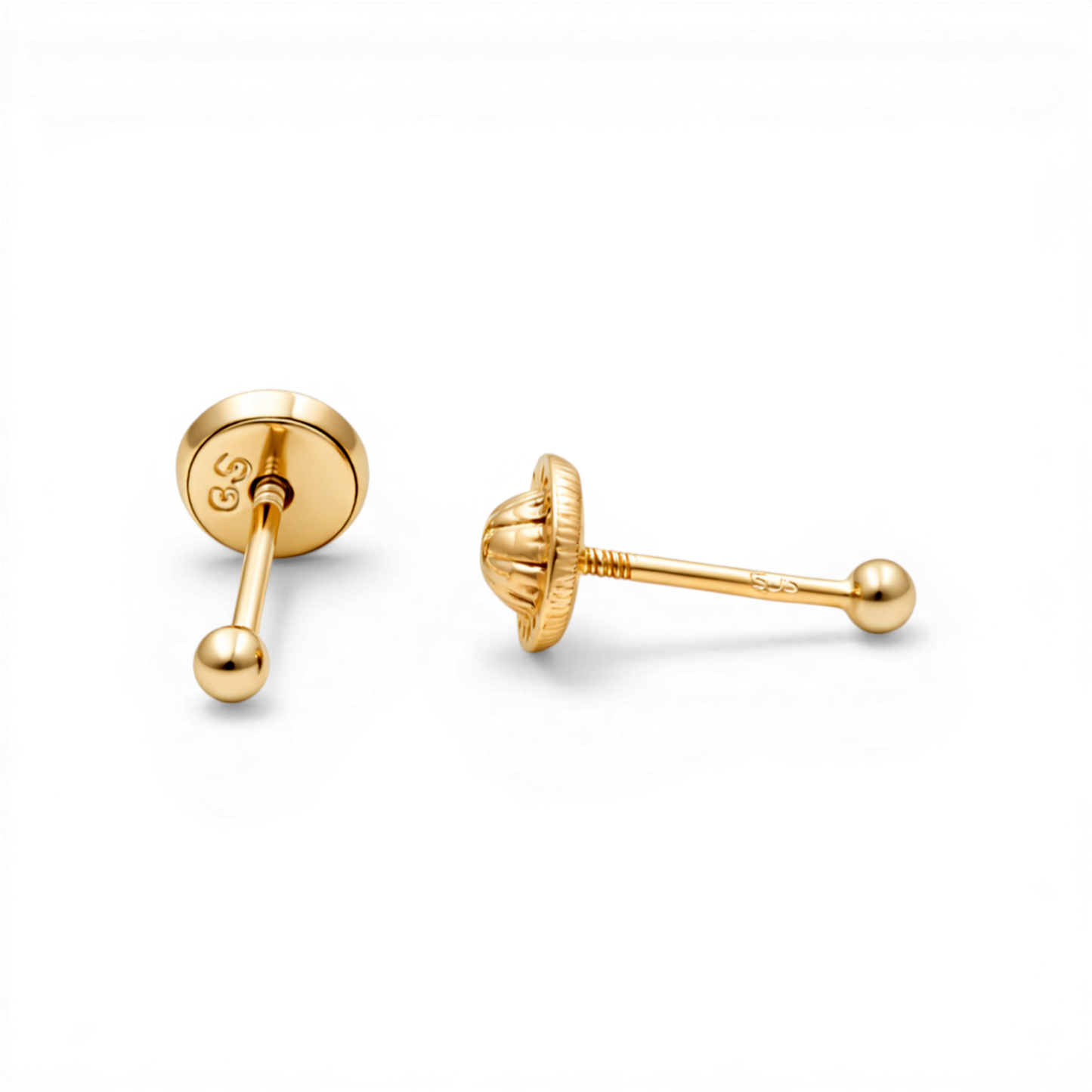 14k Yellow Gold Ball Stud Earrings / 6-B-2