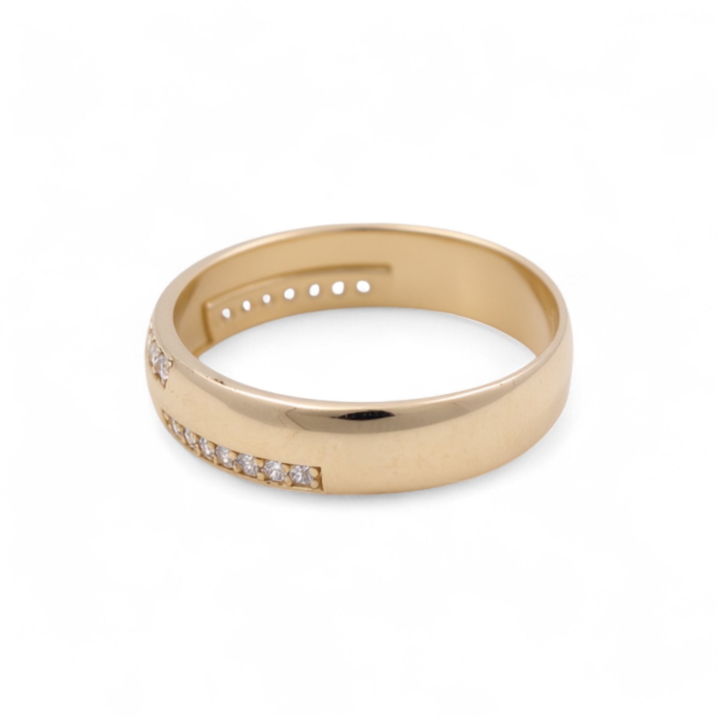 14K Yellow Gold Men’s Wedding Band / Stone: Cz / Size: 10.5 / Weight: 2.5 GR