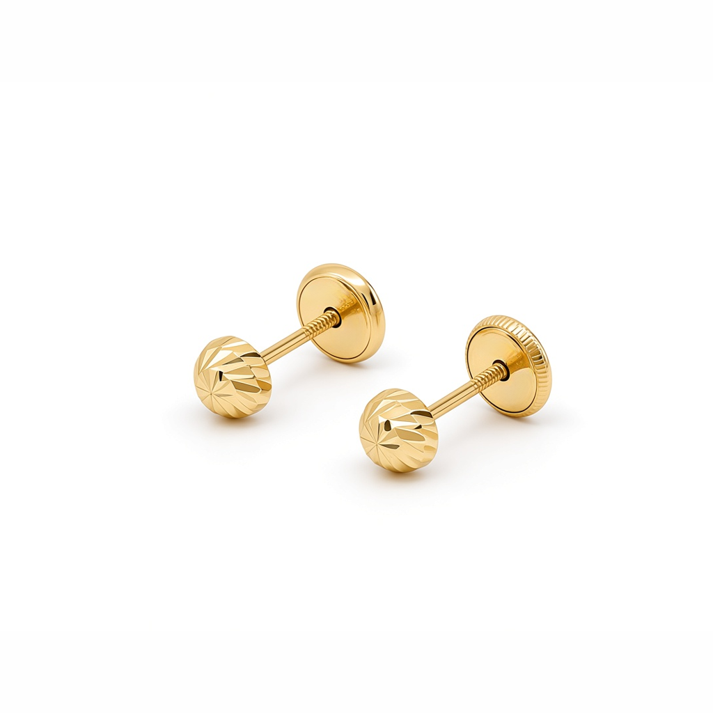 14K Yellow Gold Fashion Stud Earrings / Size: Small / 6-MBT-4