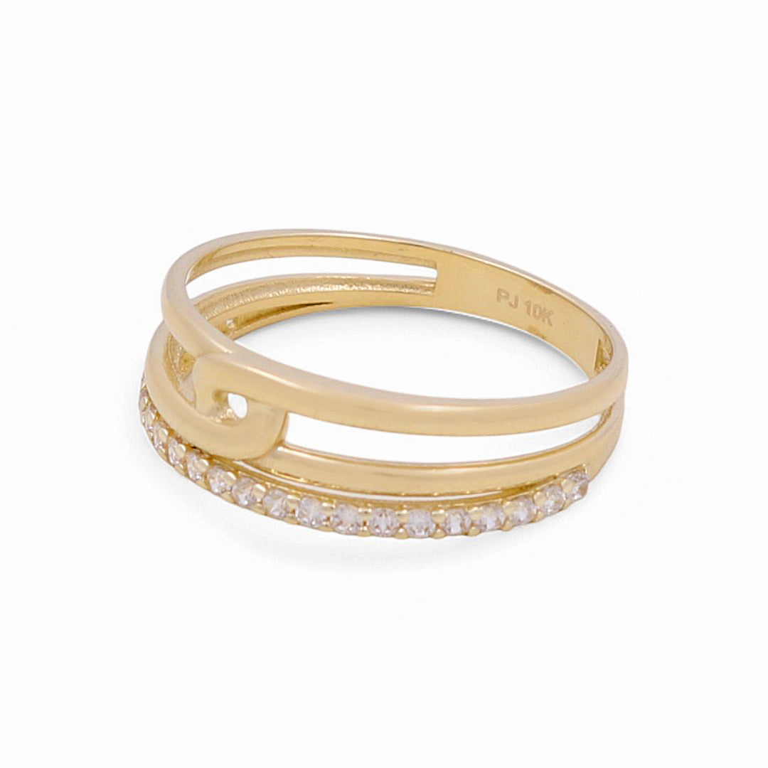 14K Yellow Gold Fashion Women's Ring with Cz / Size: 7 / Weight: 2.3 GR