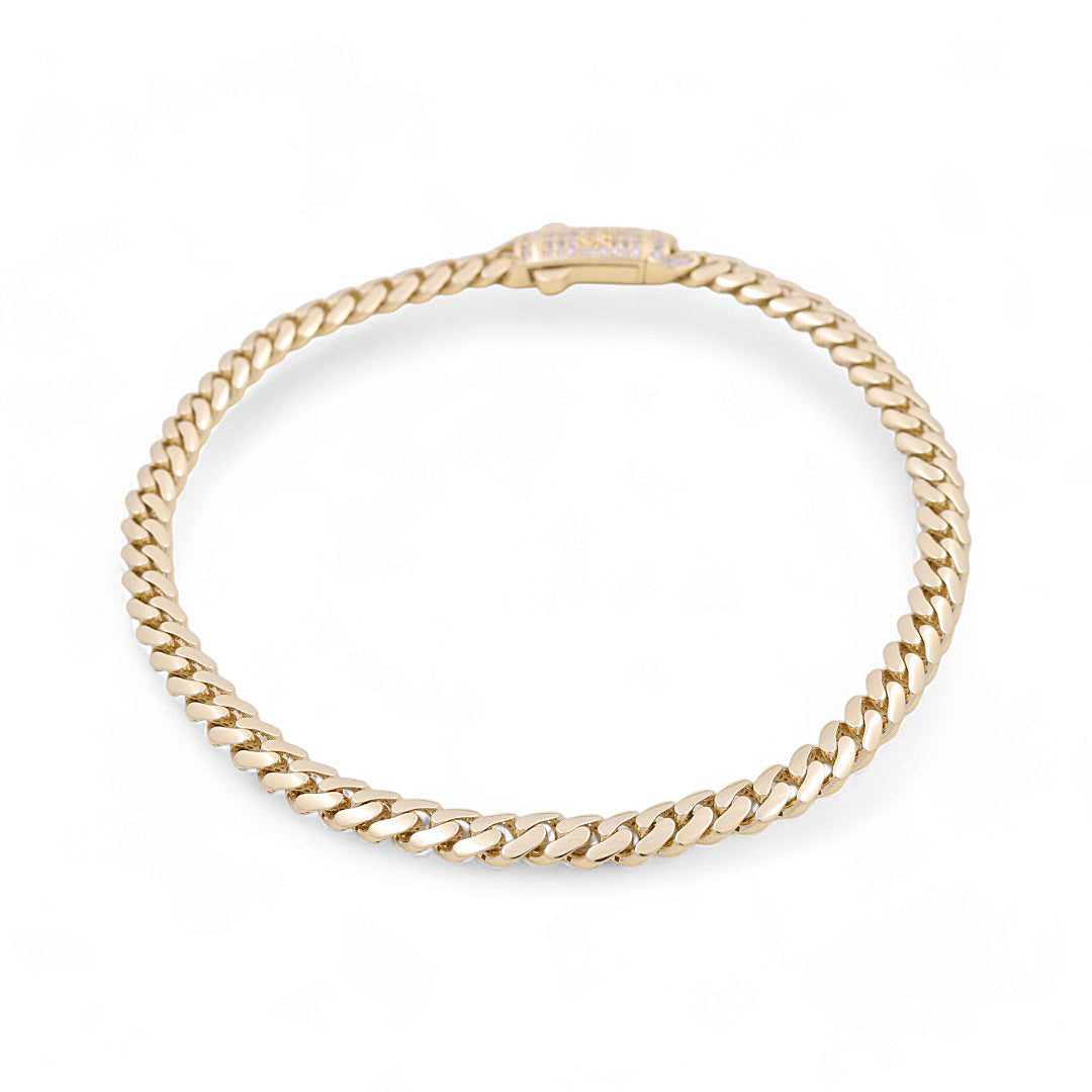 Pulseras de tobillo Monaco en oro amarillo de 14 quilates / Piedra: CZ / Tamaño 5 mm 10" / Peso 12,8 GR / COAB4MON5-10
