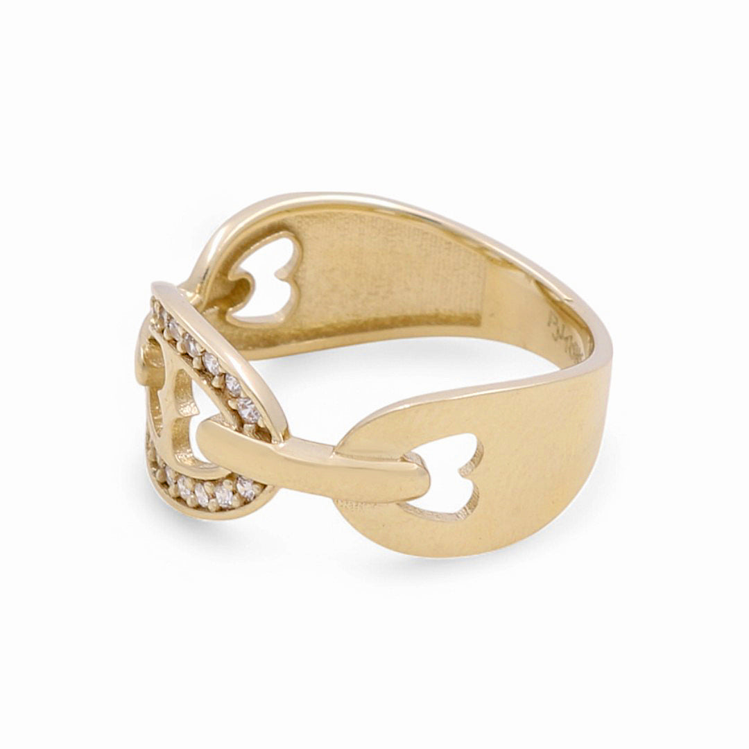 10K Yellow Gold Fashion Women's Ring with CZ / Size: 7.5 / Weight: 2.1 GR