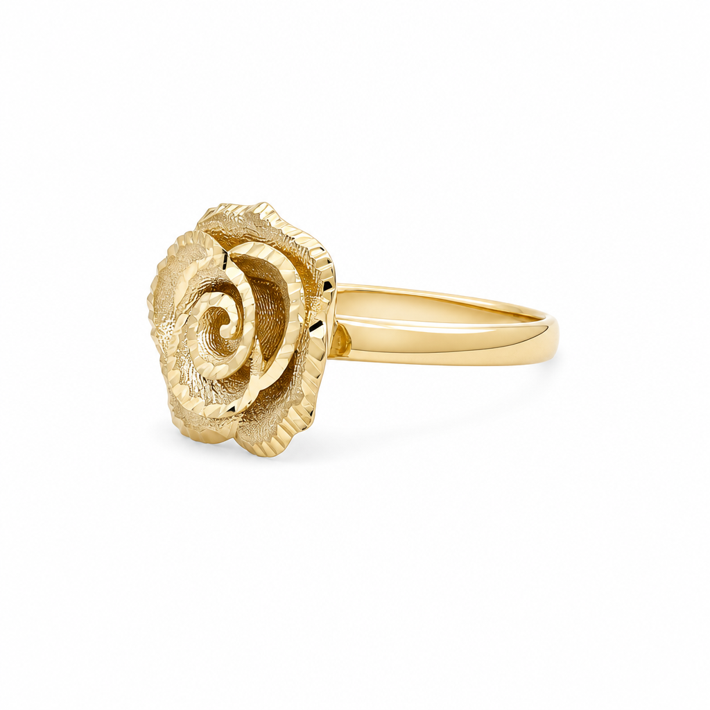 14K Yellow Gold Flower Women's Ring / Size: 7.5 / Weight: 2.2 GR / DQWR4FL-12