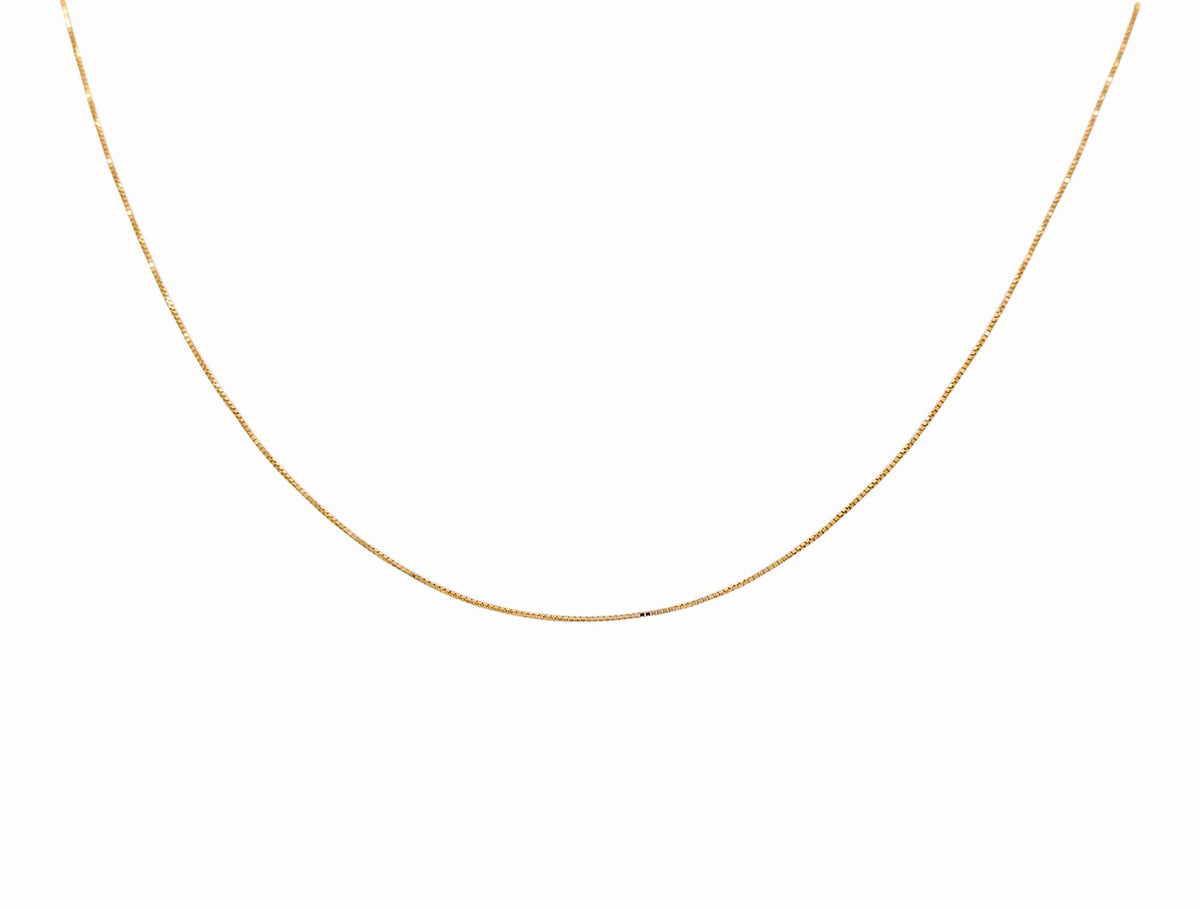 14K Yellow Gold Box Chain / Size: 0.7mm-18'' / Weight: 1.4gr / LCCSCH4BX0.7-18