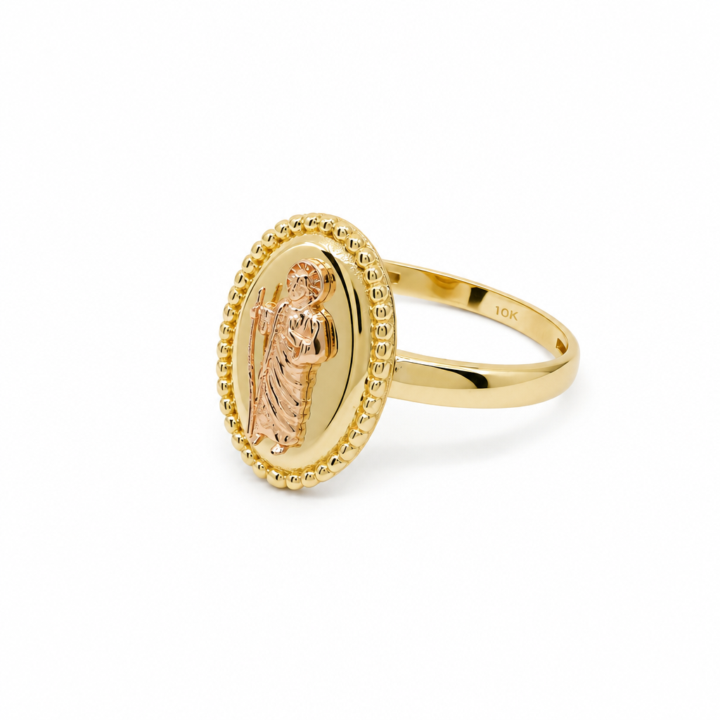 10K Yellow Gold Women's Ring San Judas Tadeo / Size: 8 / Weight: 2.2 GR / DQWR0SJ