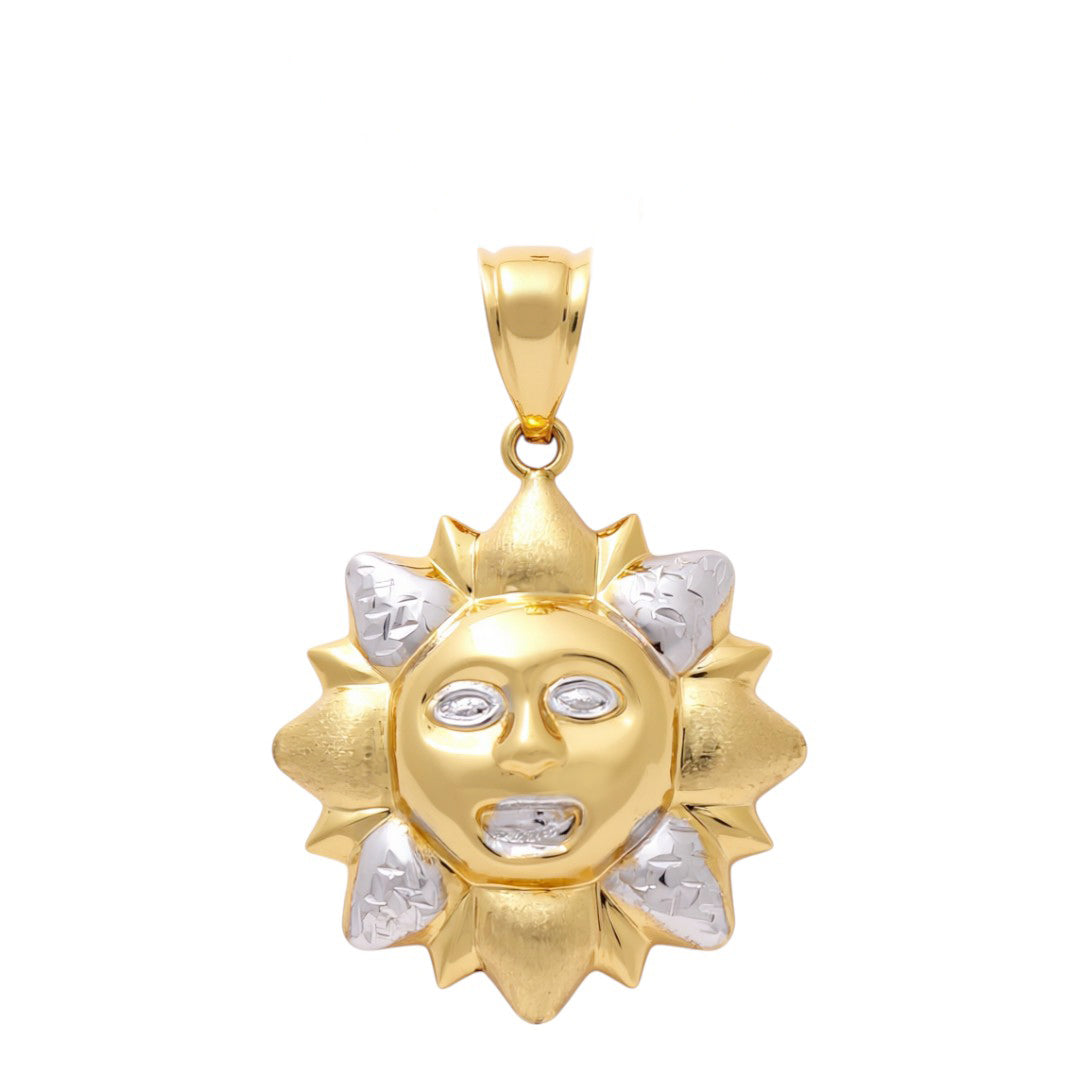 14K Yellow and White Gold Sun Pendant / Weight: 3.2 GR / DOPDTT4SN