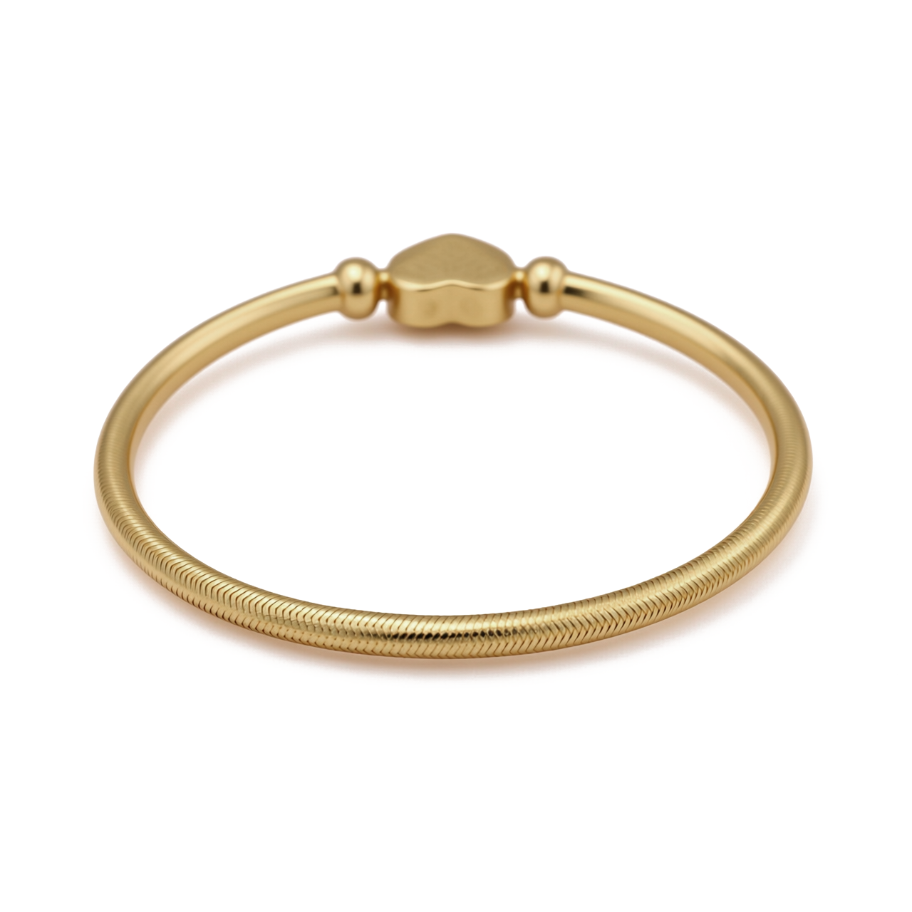 10K Yellow Gold Women’s Bracelet Elastic Band with Heart and Cz / Weight: 3.6 GR / DQWB0HR