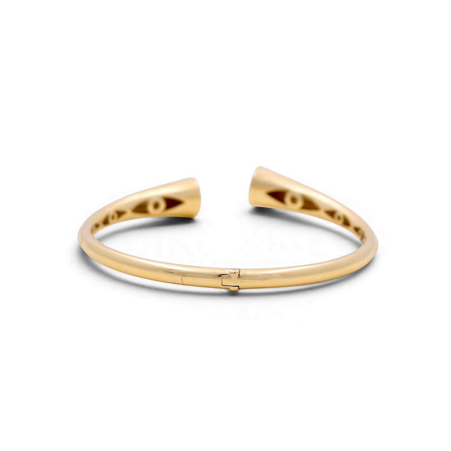 14K Yellow Gold SemiSolid Fashion Bangle Bracelet / Weight: 14.1 GR