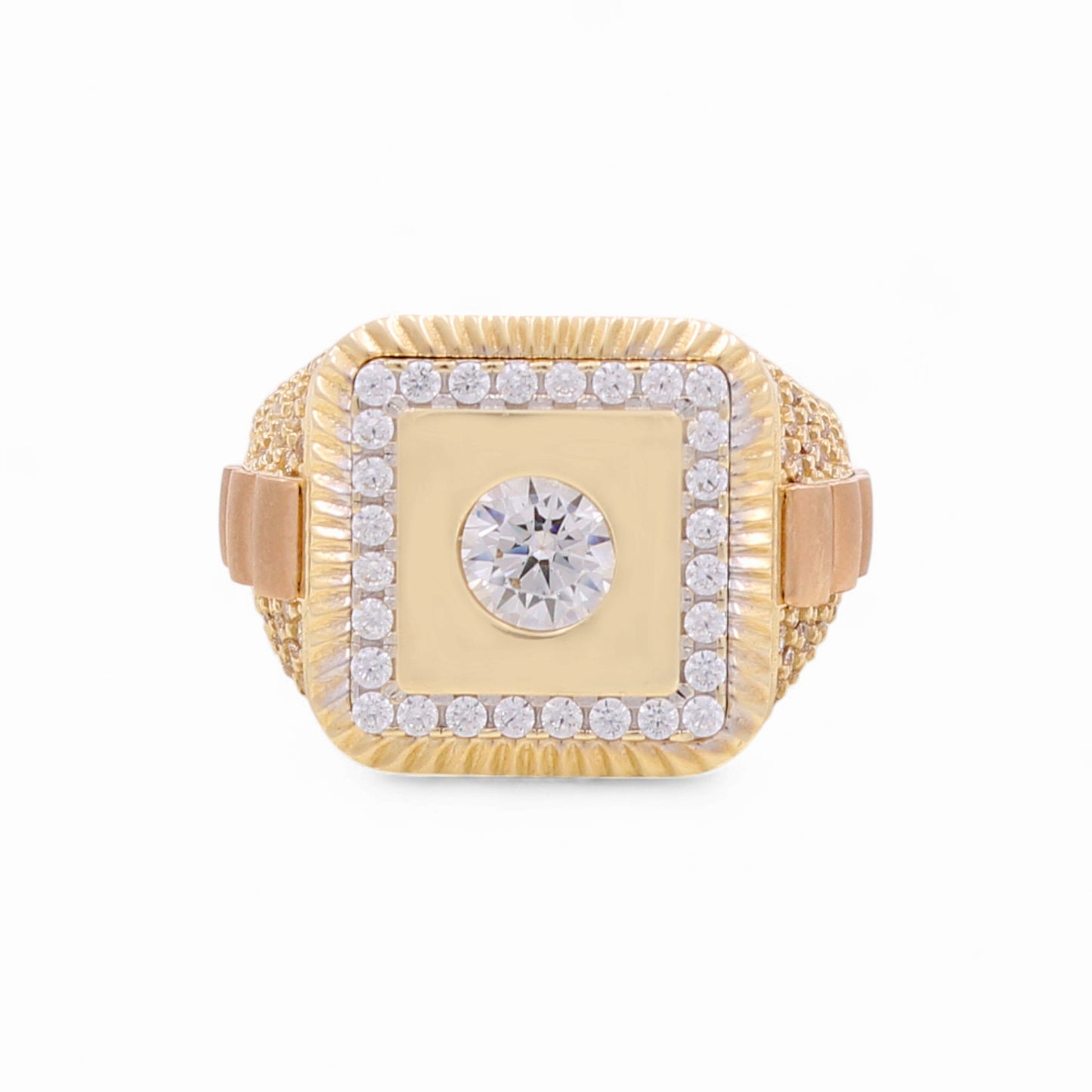 14K Yellow and Rose Gold Men’s Fashion Ring / Stone: Cz / Size 9.5 / Weight: 9.7 GR / COMRTT4FS-2