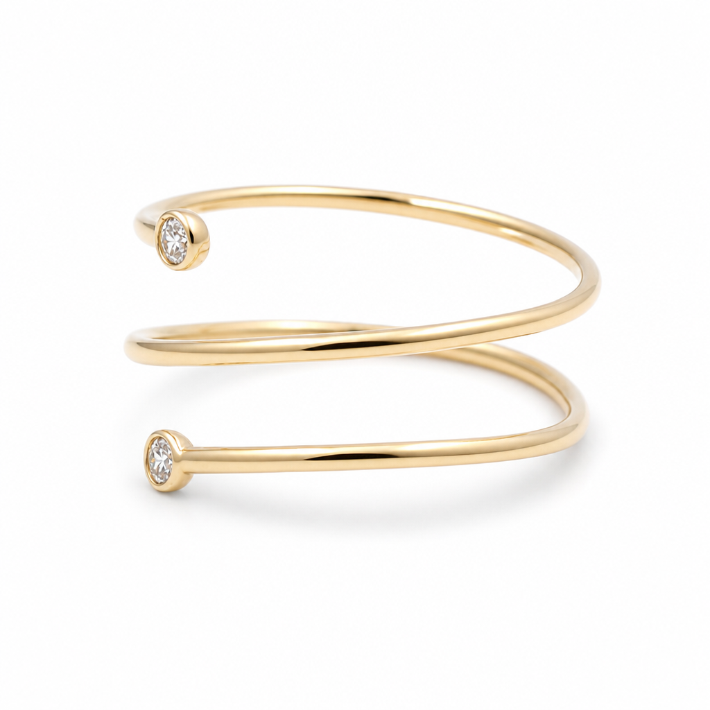 14K Yellow Gold Fashion Women's Rings with Cz / Size: 7 / Weight: 1.2GR / 635-00585