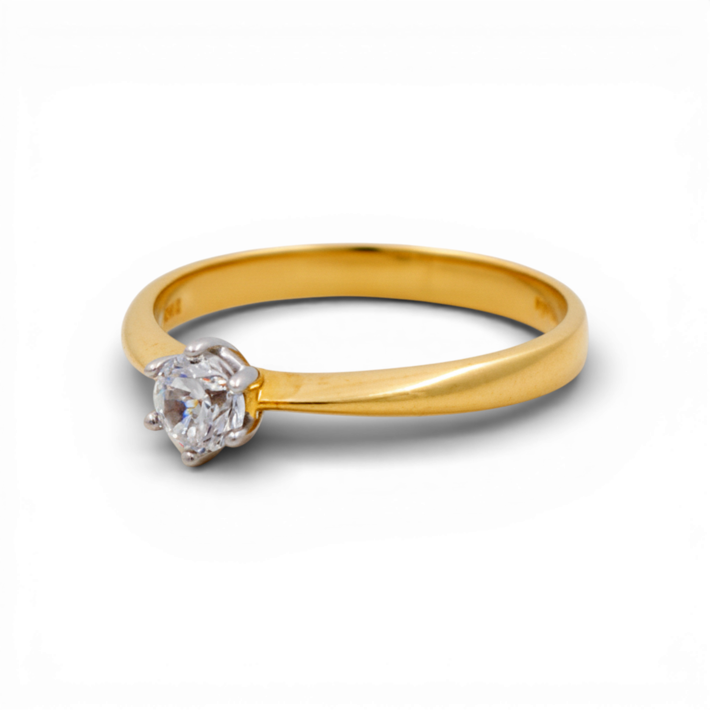 10K Yellow Gold Women's Engagement Ring / Stone: Cz / Size: 7.5 / Weight: 1.3 GR