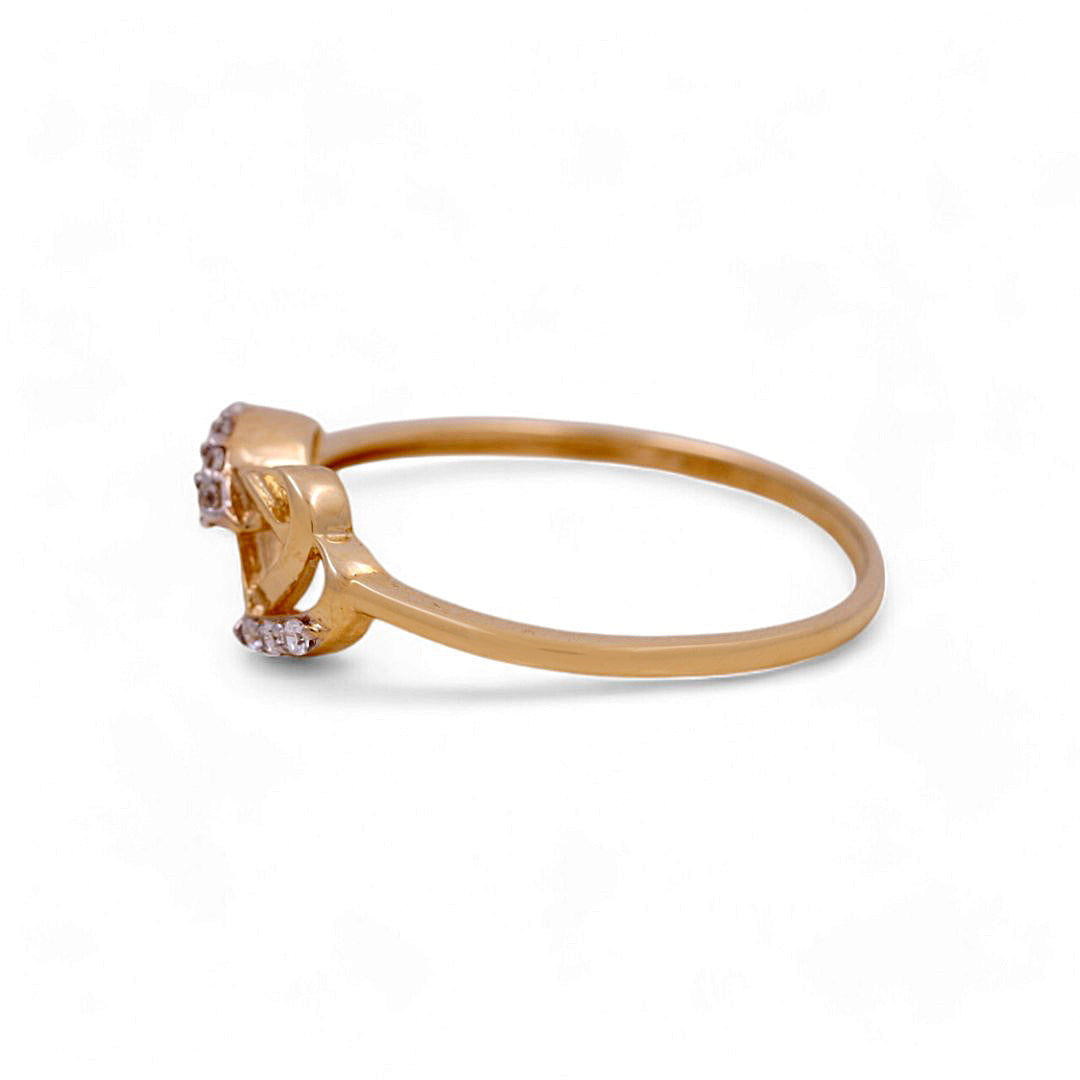 Anillo de oro amarillo de 14 quilates con forma de corazón para mujer / Piedra: CZ / Tamaño: 6,5 / Peso: 1,1 GR / IEEWR4HR-5