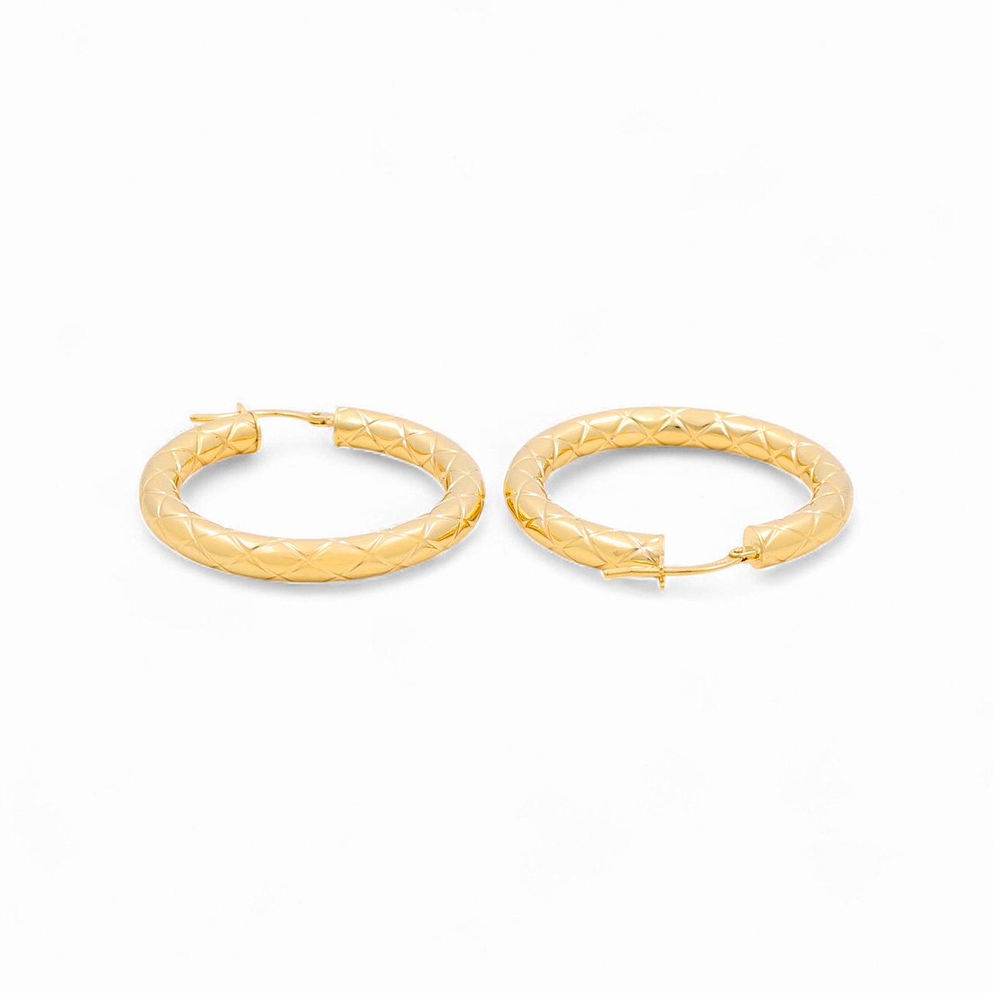 14K Yellow Gold Women's Fashion Hoops Earrings / Size: 3.5mmx25mm / Weight: 3.3 GR / 240-00820