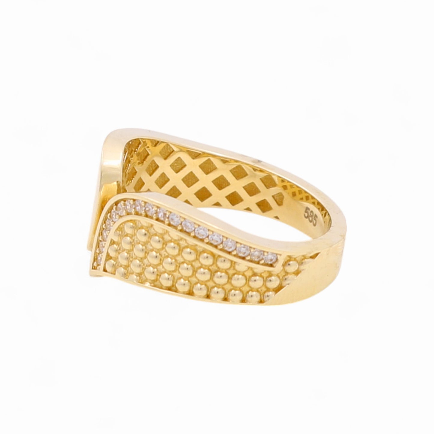 14k Fashion Women's Ring with Cz / Weight 4.2 GR
