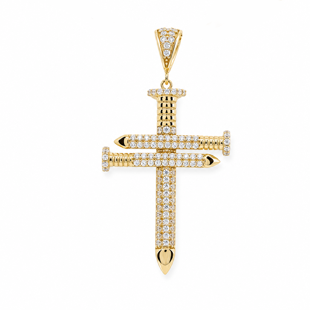 10K Yellow Gold Cross Pendant with Cz Stone / Weight: 4.4 GR / P26P-64