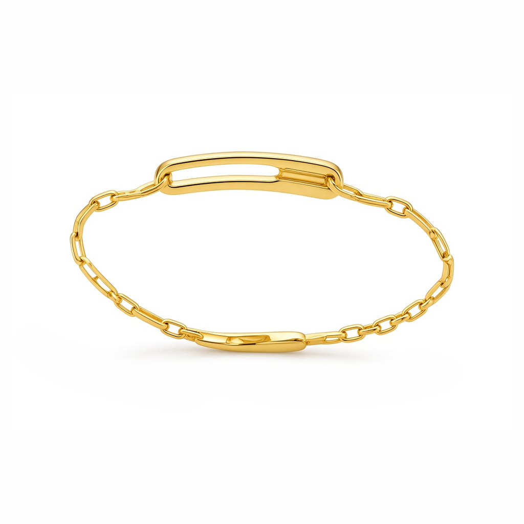14K Yellow Gold MSK Women's Bracelet with Cz / Size: 7" / Weight: 3.6 GR / P55B-81
