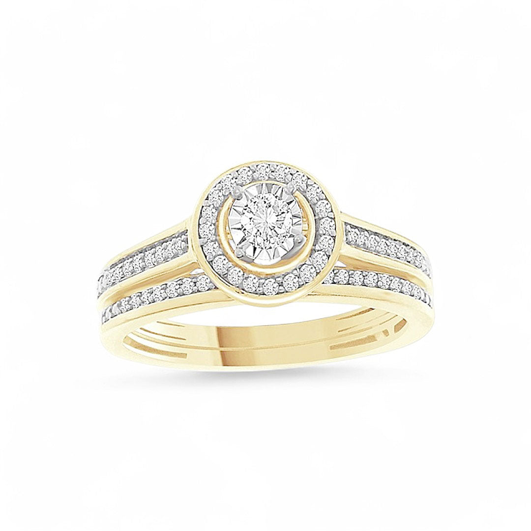14K Yellow Gold Women's Diamond Bridal Ring Set 0.25Ct / Size 6/ 211846Y