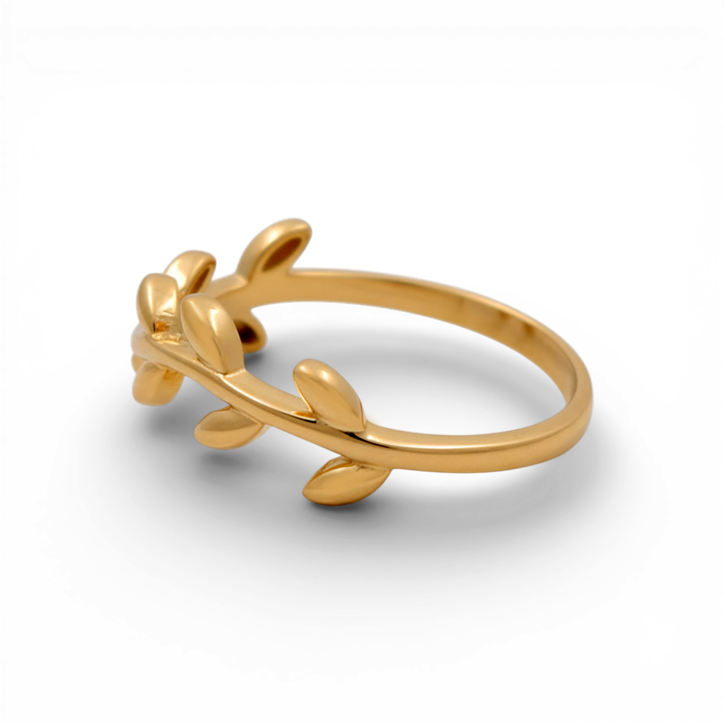 10K Yellow Gold Leaves Women's Ring / Size: 8 / Weight: 1.8 GR