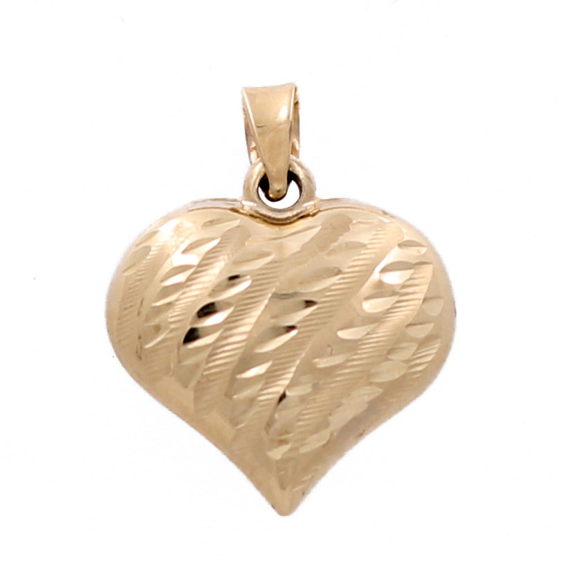 10K Yellow Gold Diamond Cut Heart Pendant / Weight: 1GR / CQPD0HRDC