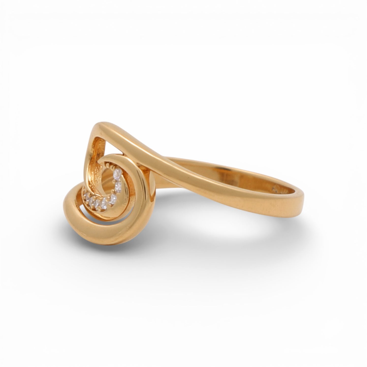 14K Yellow Gold Fashion Women's Ring with Cz / Size: 7 / Weight: 1.9 GR / P02CR-3436