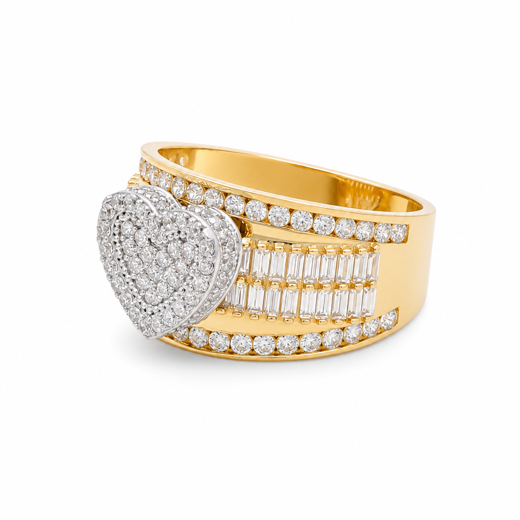10K Yellow Gold Women's Engagement Ring with Cz Stone / Size: SZ:8 Weight: 4.4 GR / CCFWR0ER-1