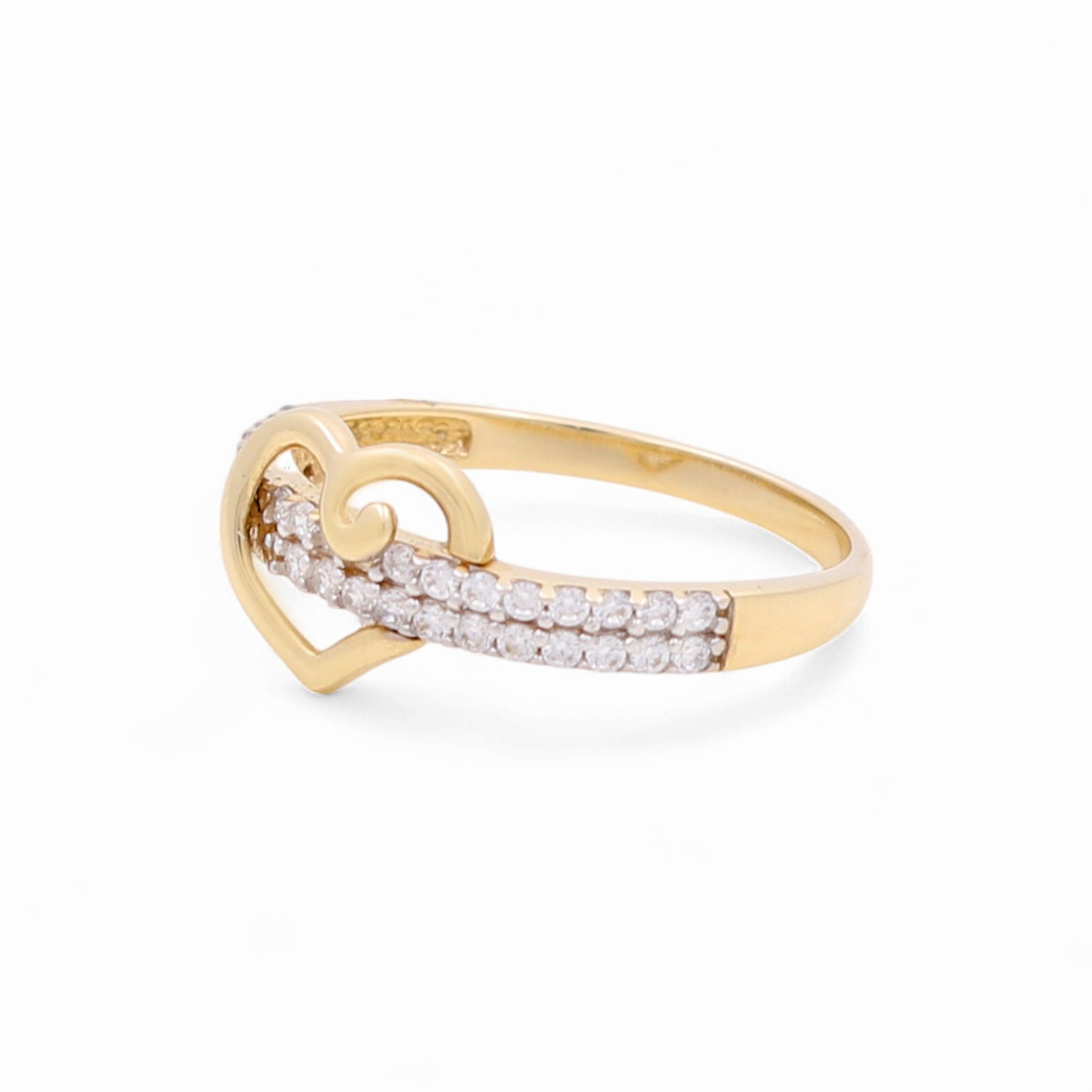 14k Heart Women's Ring with Cz / Weight 1.8 GR / COWR4HR-9