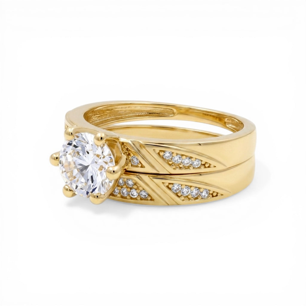 10K Yellow Gold Women’s Bridal Set / Stone: Cz / Size: 8 / Weight: 5.5 GR / CLBWR0BS-7