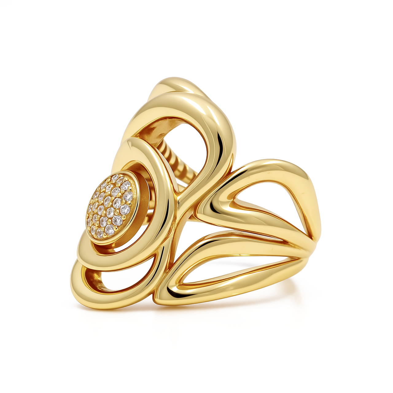 10K Yellow Gold Fashion Women's Ring with CZ / Size: 7.5 / Weight: 5.3 GR / Y25-300