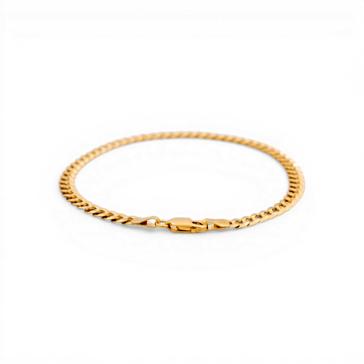10K Yellow Gold Curb Woman's Bracelet / Size: 4mm 8" / Weight: 3.9 GR / SWB4CB