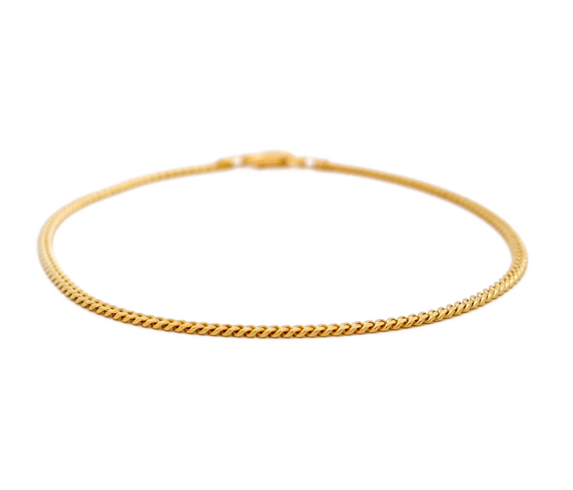 14K Yellow Gold Solid Cuban Link Anklet Bracelet / Size: 2.5mm 10" / Weight: 5.4 GR / SCCAAB4CL2.5-10