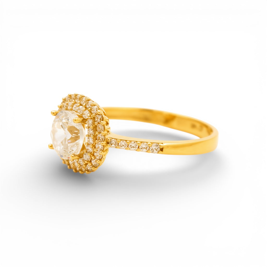 14K Yellow Gold Women's Engagement Ring / Stone: Cz / Size: 7 / Weight: 2.3 GR / P18R-790