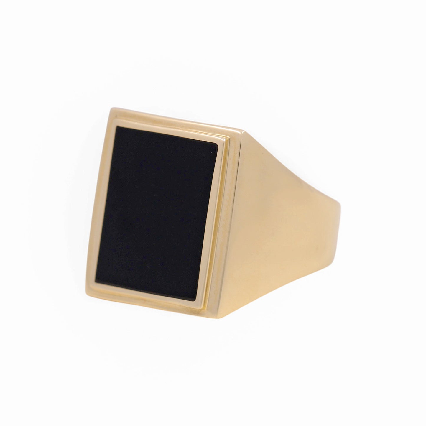 14K Yellow Fashion Men's Ring with Onyx / Size: 10 / Weight: 8.5 GR / KEEMR4FS-4