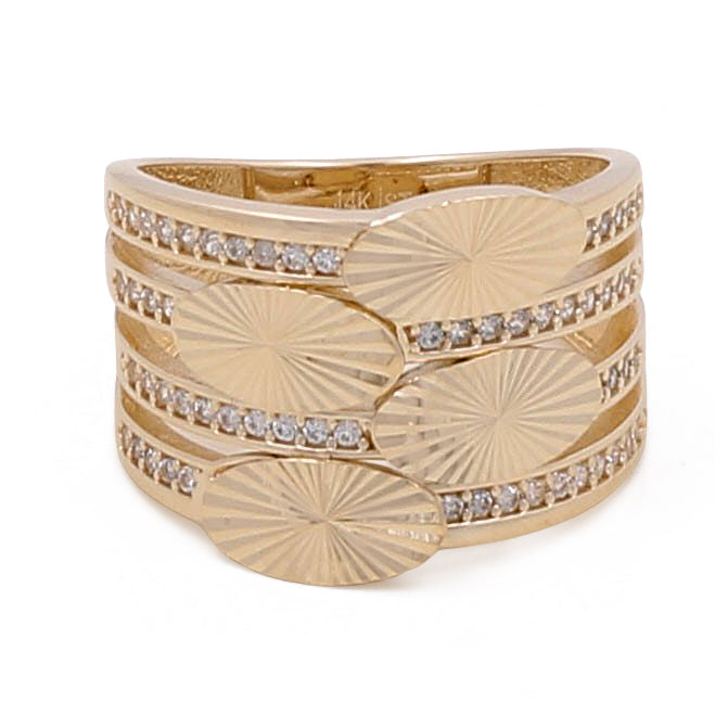 Anillo de moda para mujer en oro amarillo de 14 quilates / CZ / Peso: 5,7 GR / COWR4FS-99