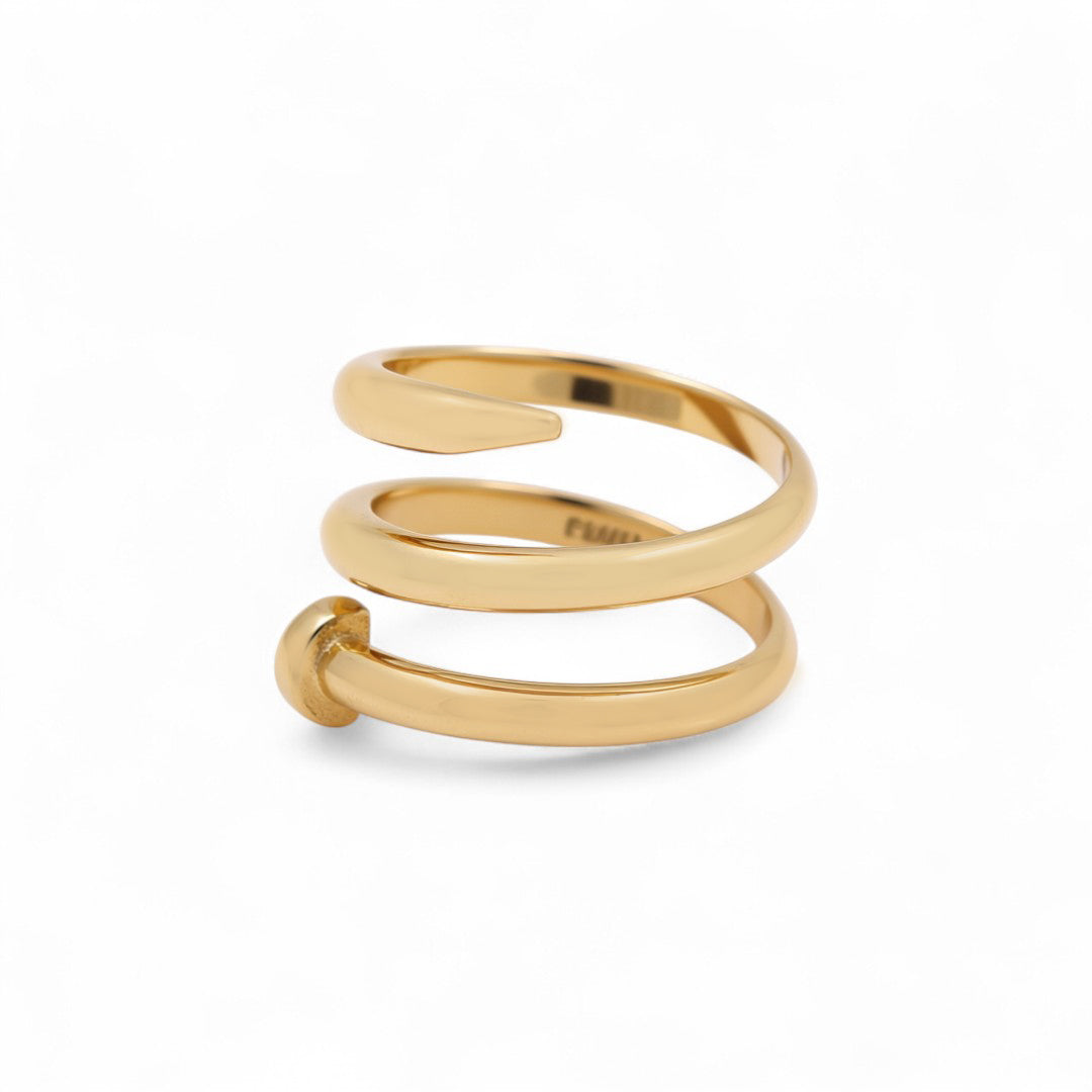 14K Yellow Gold Adjustable Nail Women's Ring / Size: 7 / Weight: 3.3 GR / COWR4NL