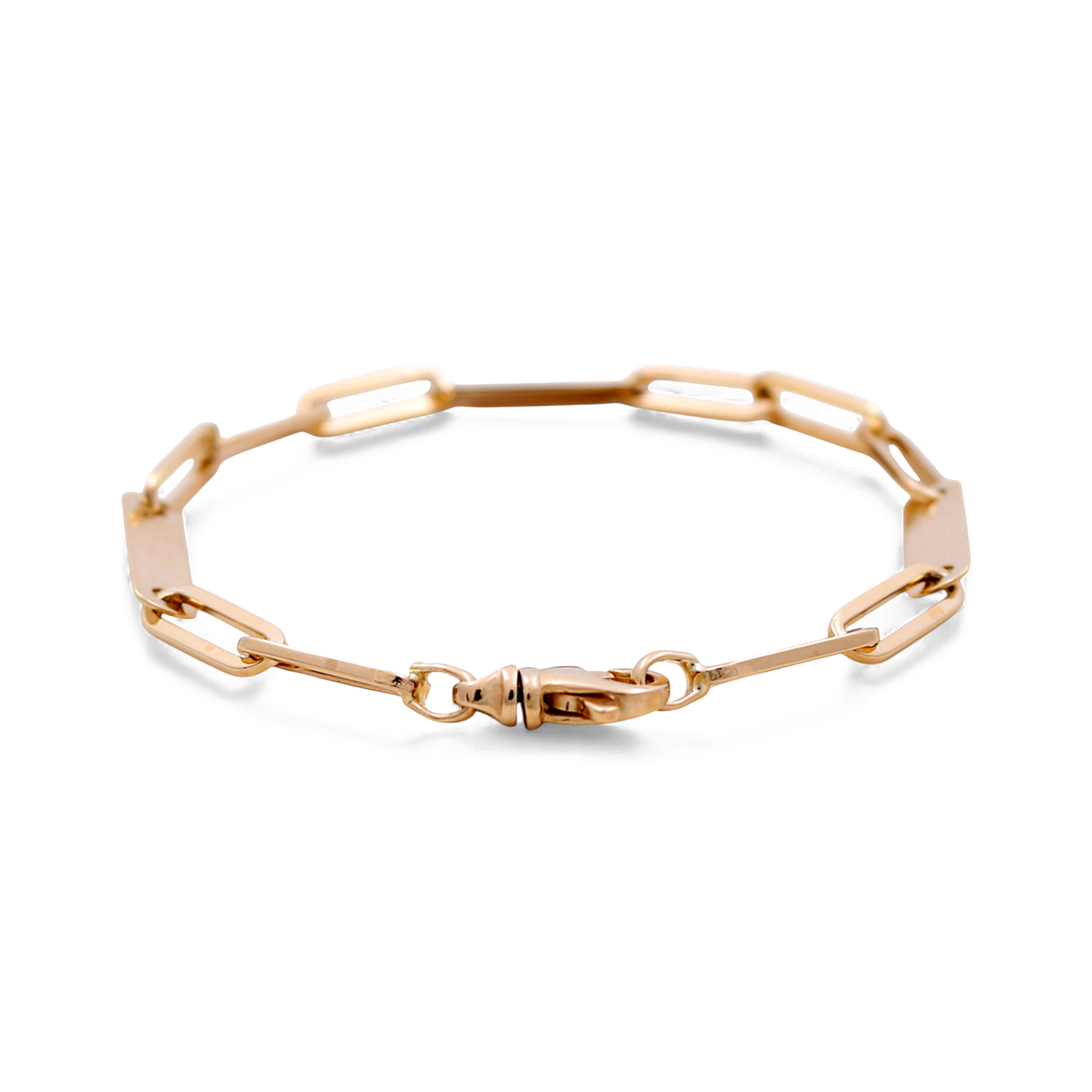 14K Yellow Gold Fashion Paper Clip Women's Bracelet / Size: 7 " / Weight: 7.7 GR / ICWB4PCFS