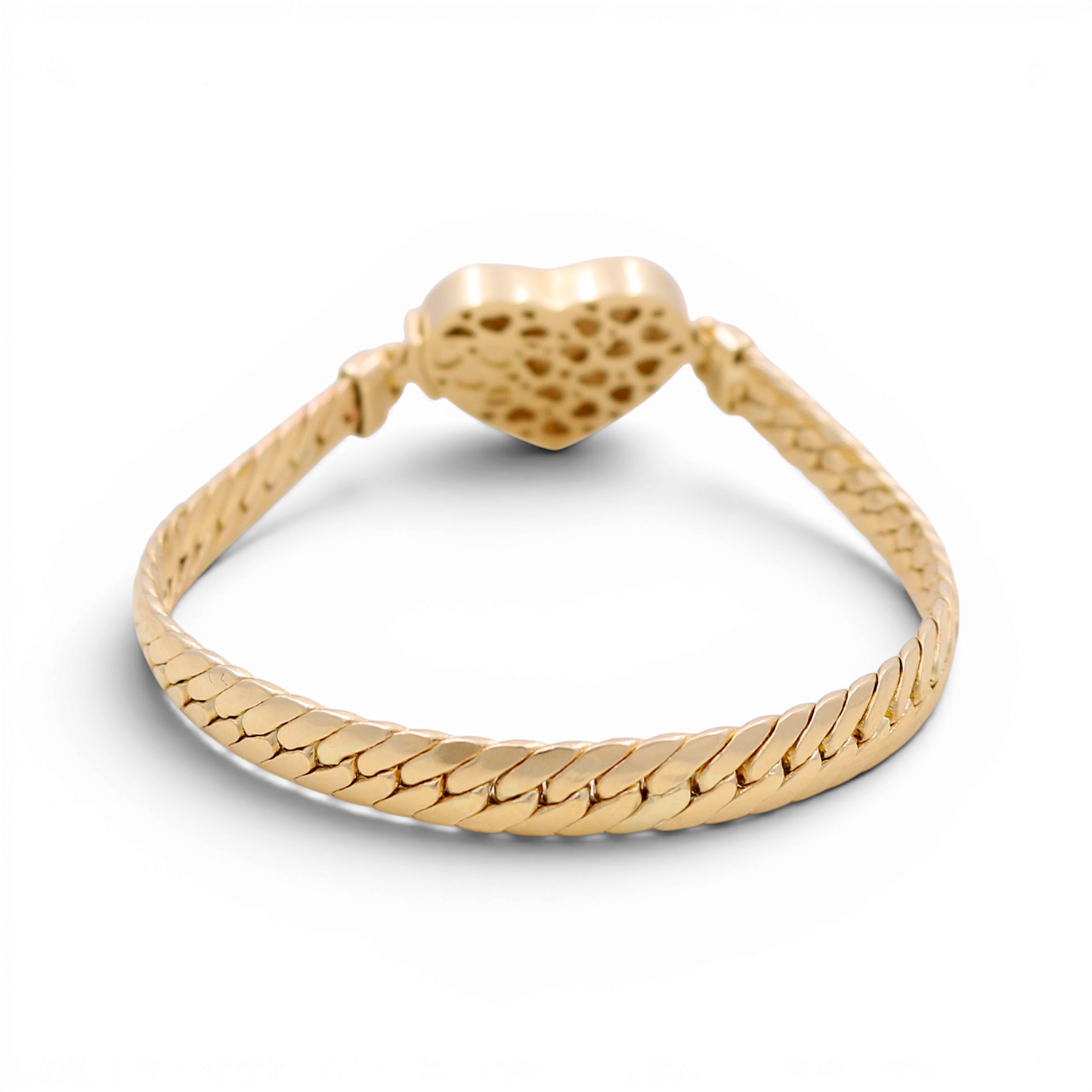 14K Yellow Gold Fashion Women's Bracelet with Heart/ CZ/ Size: 7” / Weight: 12.6 GR