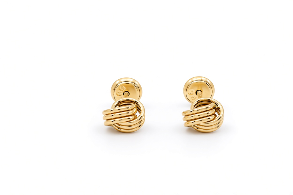 14K Yellow Gold Fashion Stud Earrings / 6-327301P
