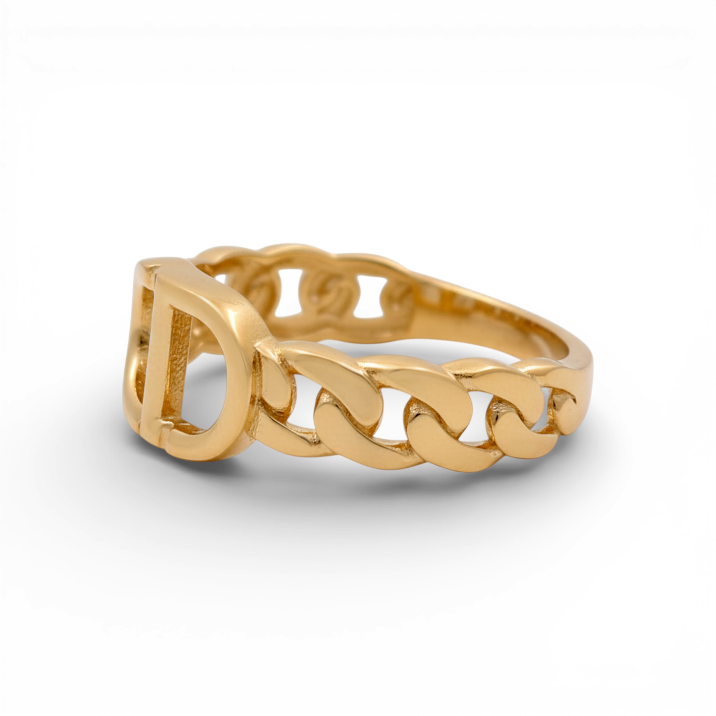 14K Yellow Gold Fashion CD Women's Ring / Size: 7.5 / Weight: 2.3 GR / Y25-910