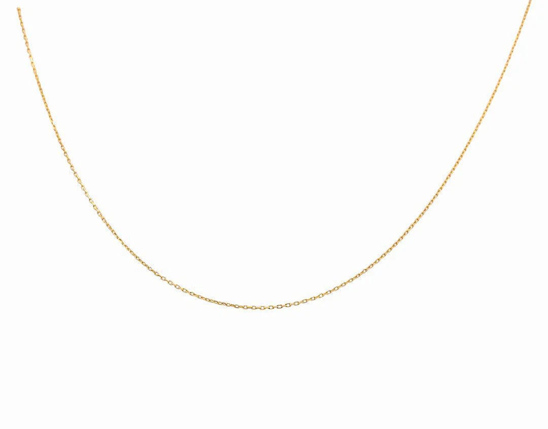 14K Yellow Gold Cable Link Chain / Size: 1mm-18'' / Weight: 1.9 GR / LCCSCH4CL1-18