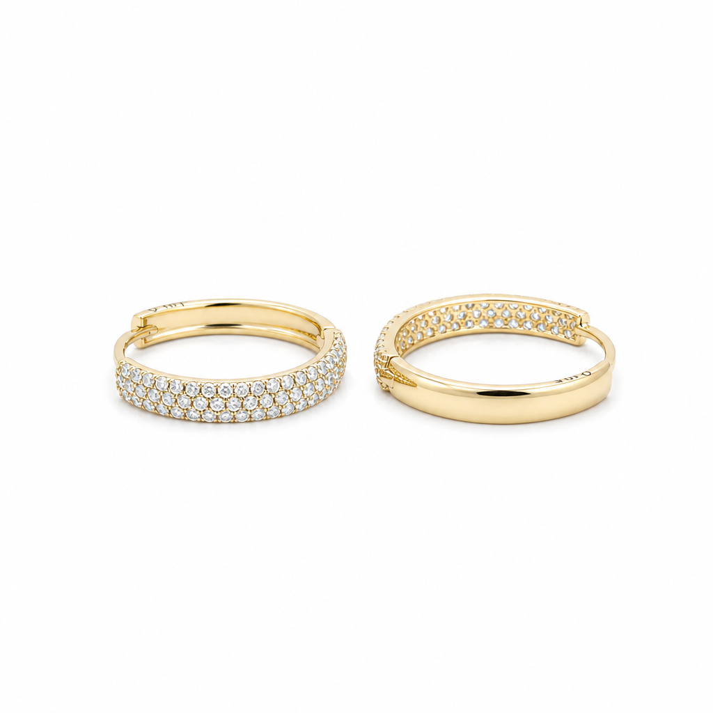 10K Yellow Gold Fashion Women's Hoops Earring / Size: 3mmx17mm / Weight: 2 GR / DQEH0FS3X17