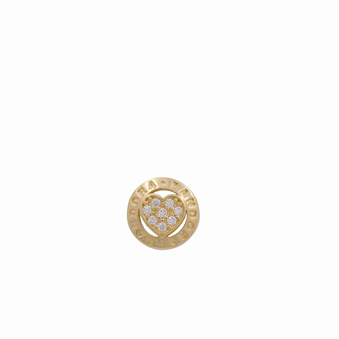 Pulsera con dije de corazón en oro amarillo de 14 quilates con circonita cúbica / Peso: 1,5 gr / Piedra: circonita cúbica / P24CH-140