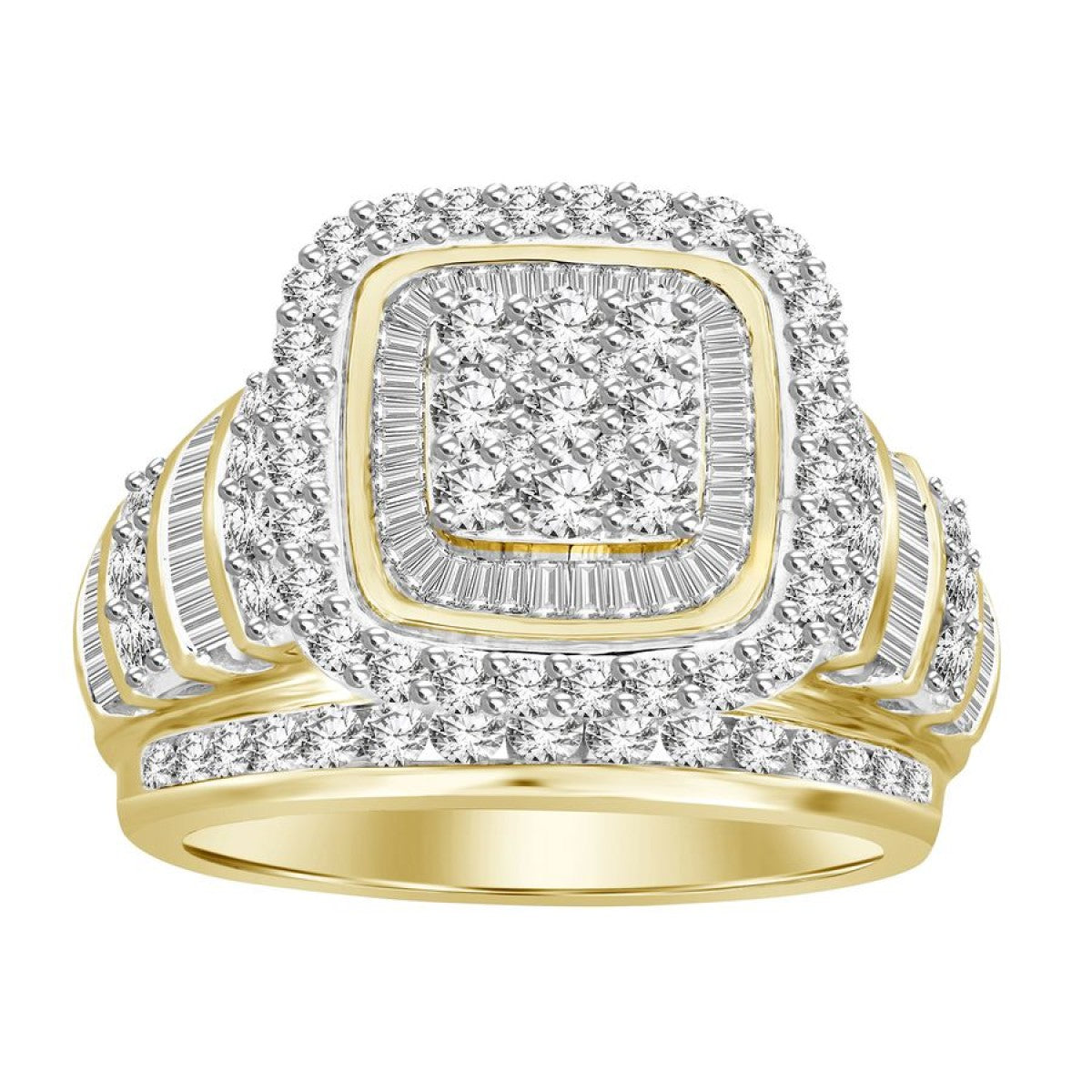10K Yellow Gold Diamond Woman's Engagement Ring / Stone: 2.10CT / Size: 7 / 229531Y